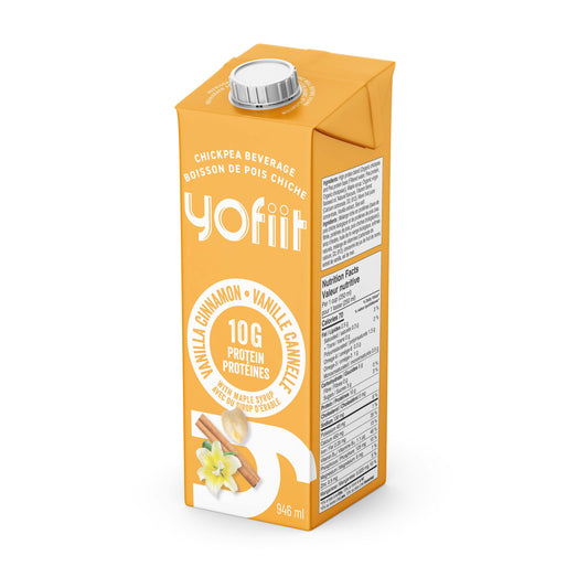 Yofiit – Lait de pois chiche riche en protéines w. lin (vanille cannelle)-12 cartons