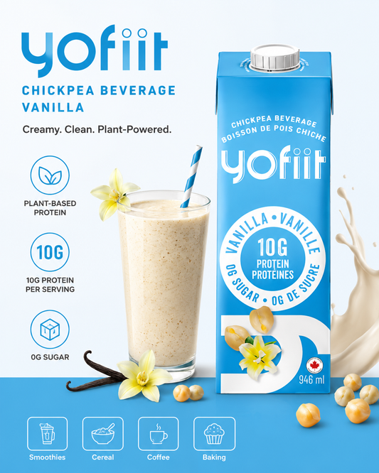 Yofiit - Lait de pois chiche riche en protéines w. lin (vanille)-12 cartons