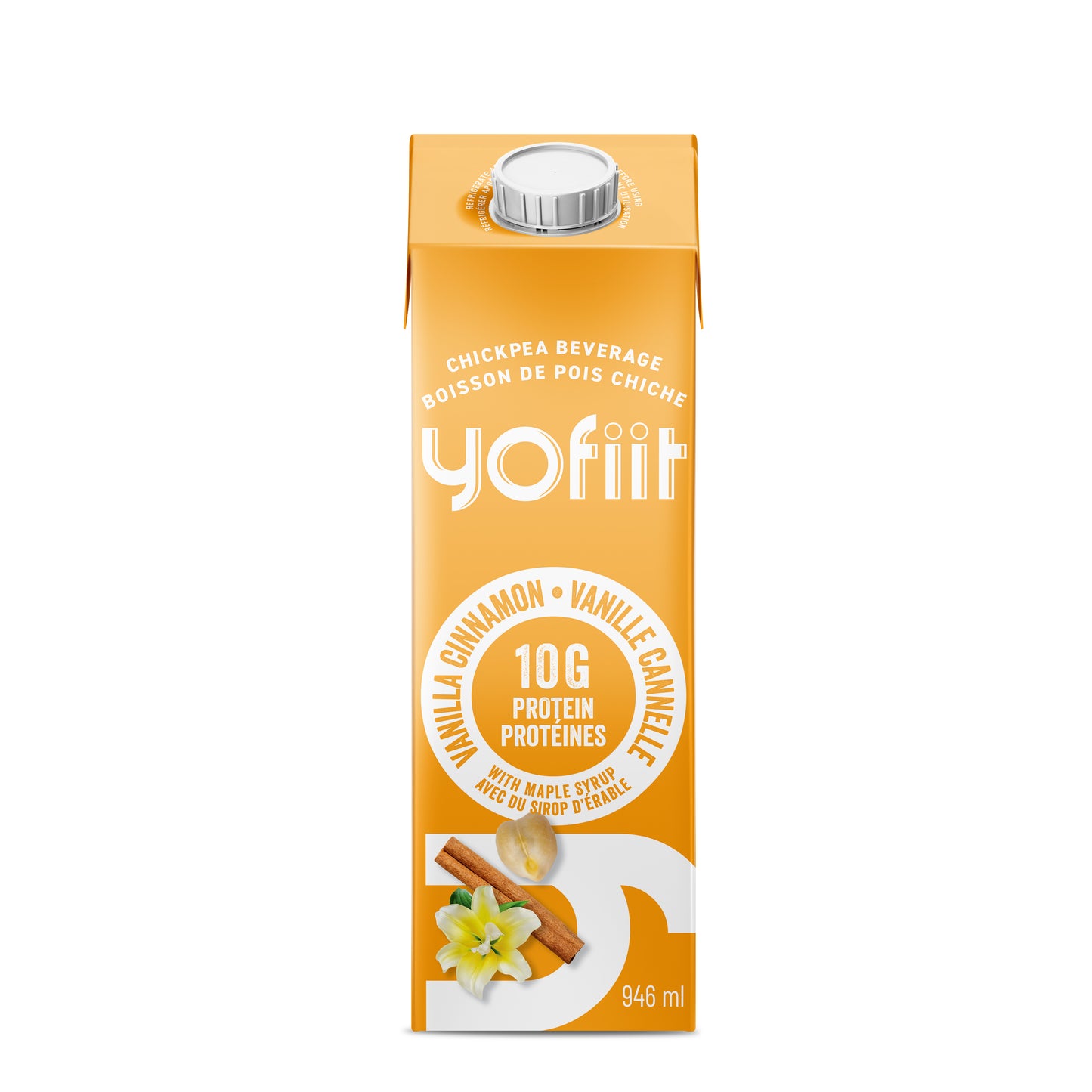Yofiit – Lait de pois chiche riche en protéines w. lin (vanille cannelle)-12 cartons